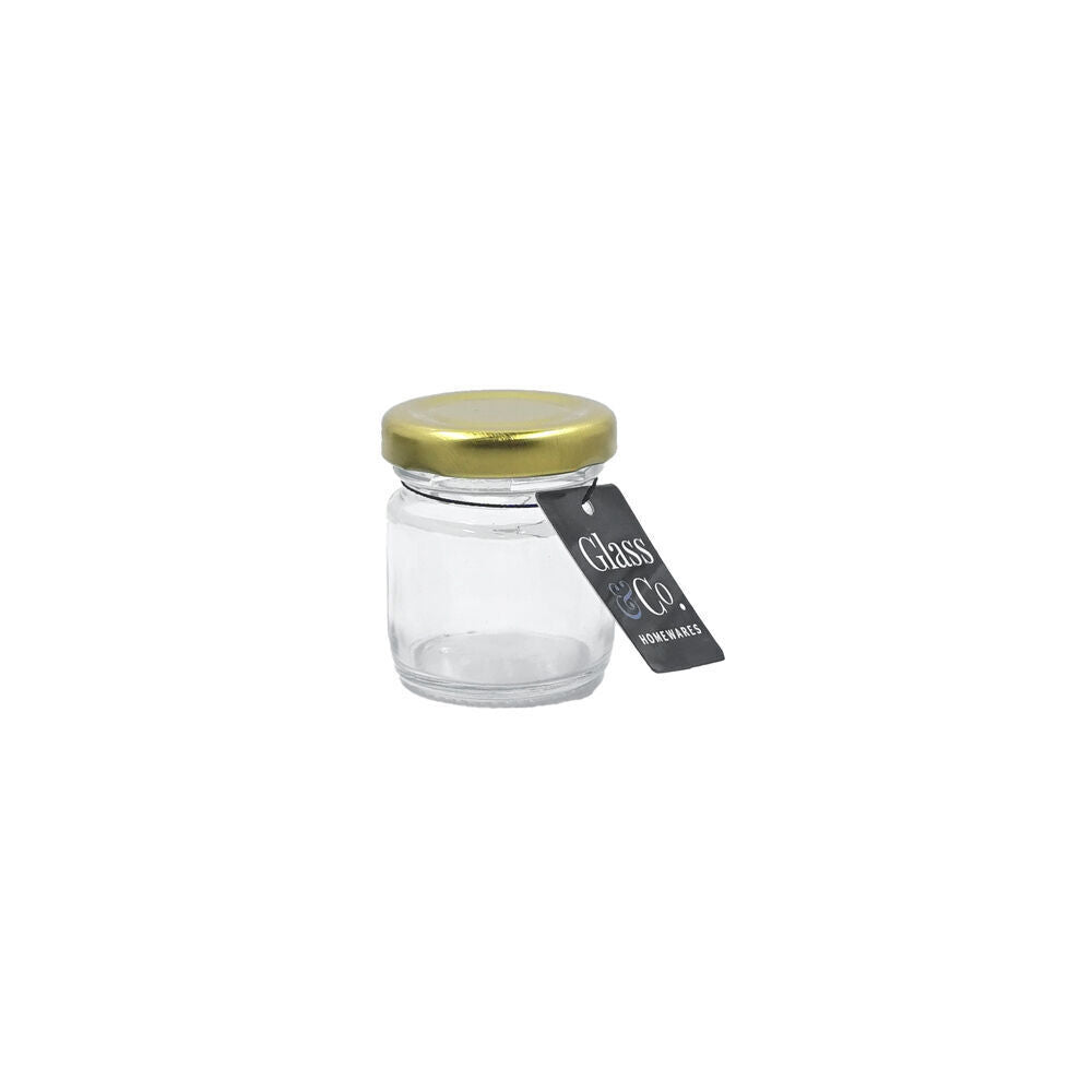 Glass & CO Round Mini Glass Jar Container Assorted Black/Gold/White 30ml (60 Pack) — image 4