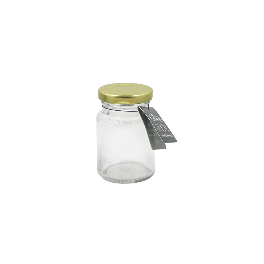 Glass & CO Round Mini Glass Jar Container Assorted Black/Gold/White 100ml (24 Pack) — image 3