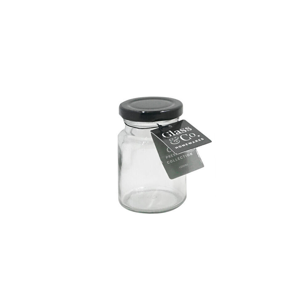 Glass & CO Round Mini Glass Jar Container Assorted Black/Gold/White 100ml (24 Pack) — image 4