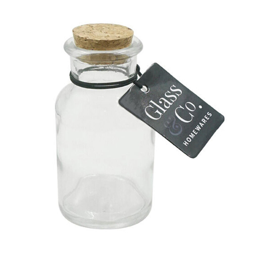 Glass & CO Courtney Push Cork Lid Round Storage Bottle Jar 70ml Clear (24 Pack) — image 2