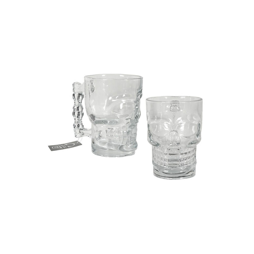 Glass & CO 500ml Clear Novelty Skeleton Skull Face Beer Drinking Cup — image 2