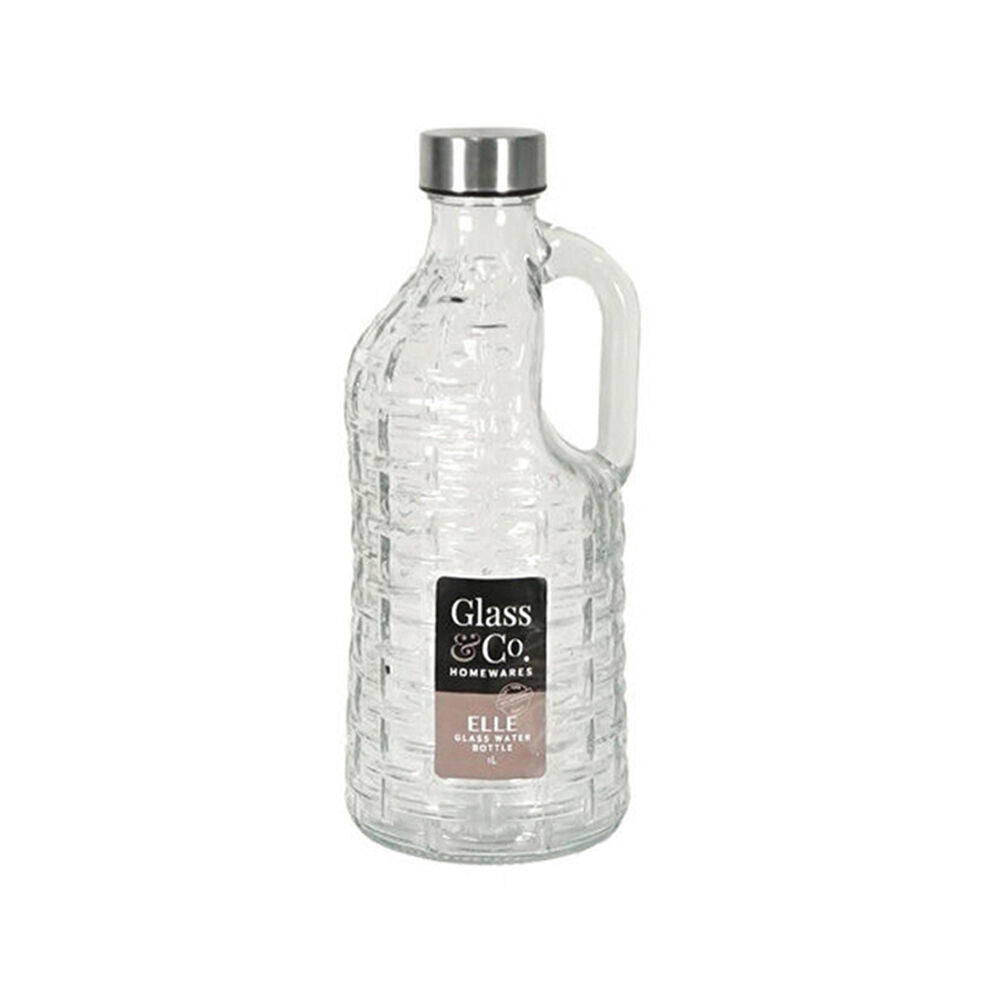 Glass & CO Elle Water Dispenser Pitcher Jug w/ Lid 1L Silver/Clear (12 Pack) — image 2