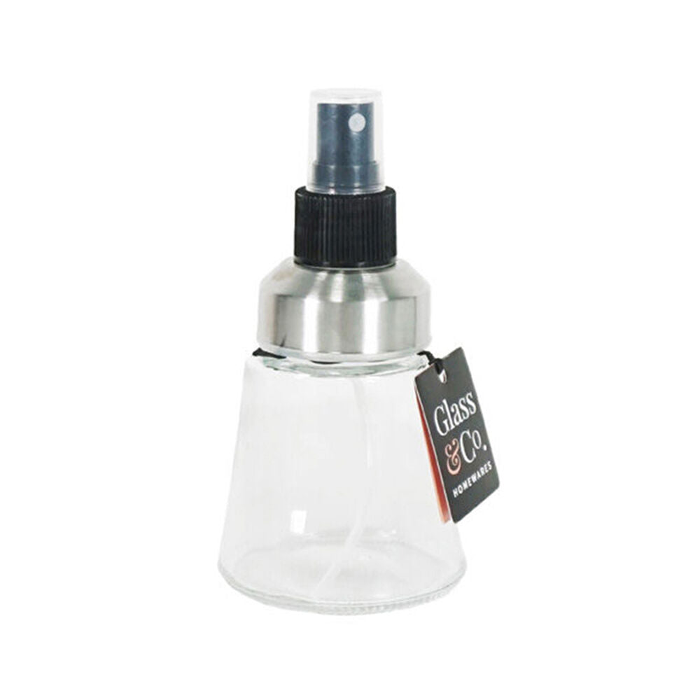 Glass & CO 120ml Black/Silver Clear Fine Mist Liquid Spray Bottle