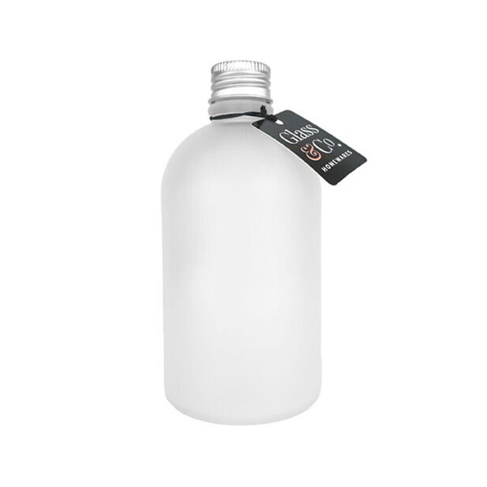 Glass & CO Round Silver Lid Frosted Bottle Storage Jar 270ml Clear (12 Pack) — image 2