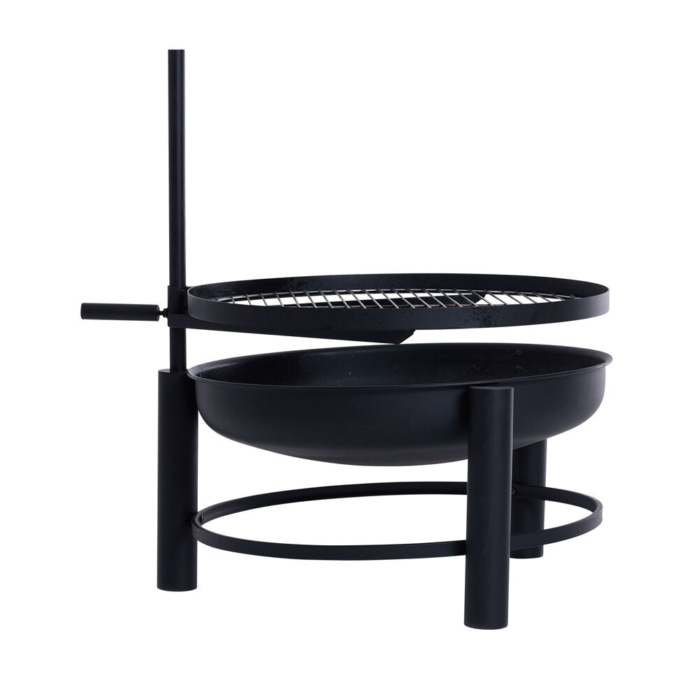 Glow Black Carolina Fire Pit w/ BBQ Planchia Grill Outdoor Fireplace 64x80cm — image 2