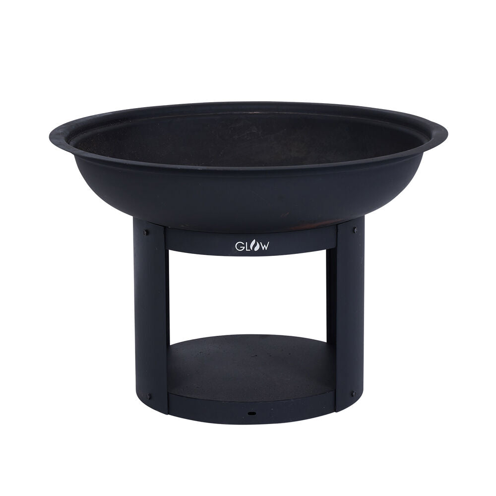 Glow 75x73cm Verona Fire Pit Outdoor Heating w/ Pizza Cooking Station Black — image 4