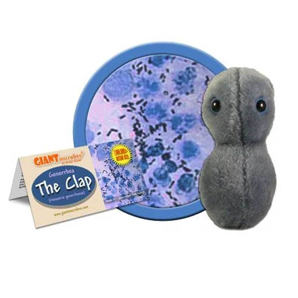 Giant Microbes Clap Gonorrhoea Human Biology Plush Cuddle Stuffed Toy Grey
