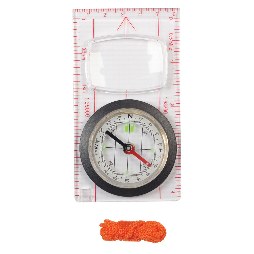 Elemental Plastic Compact Liquid Filled Dial Hiking Map Compass 11.5x6.5cm
