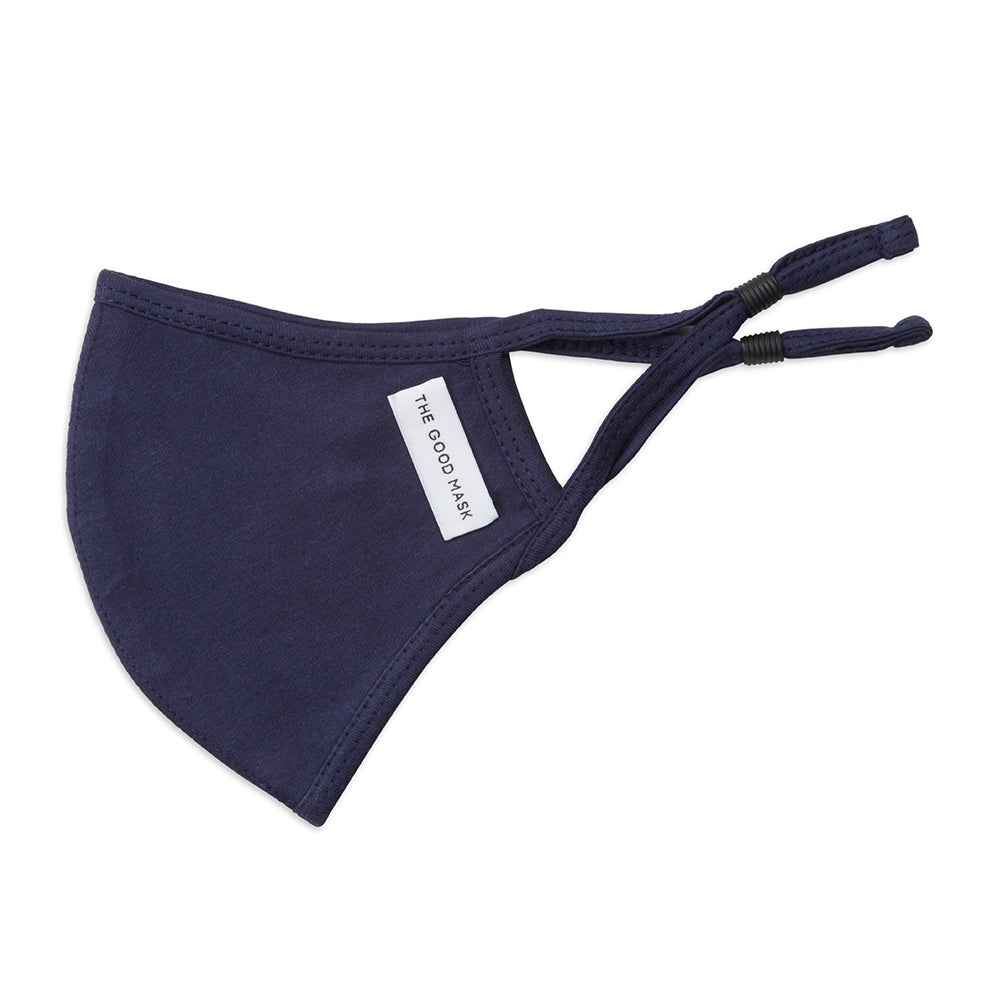 The Good Brand Cotton Jersey Reusable Breathable Face Mask w/ Pouch Midnight