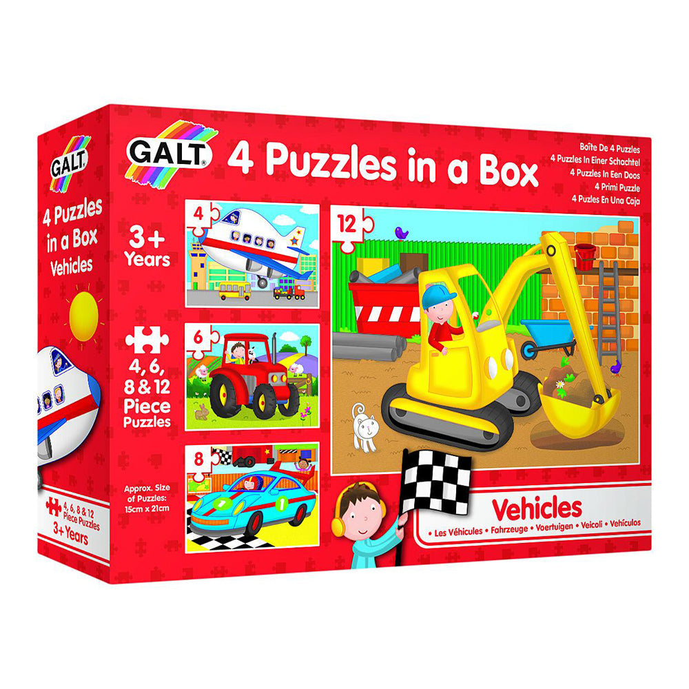 Galt 4 Jigsaw Puzzles In a Box Vehicles Kids/Childrens Early Leanring Toy 3y+
