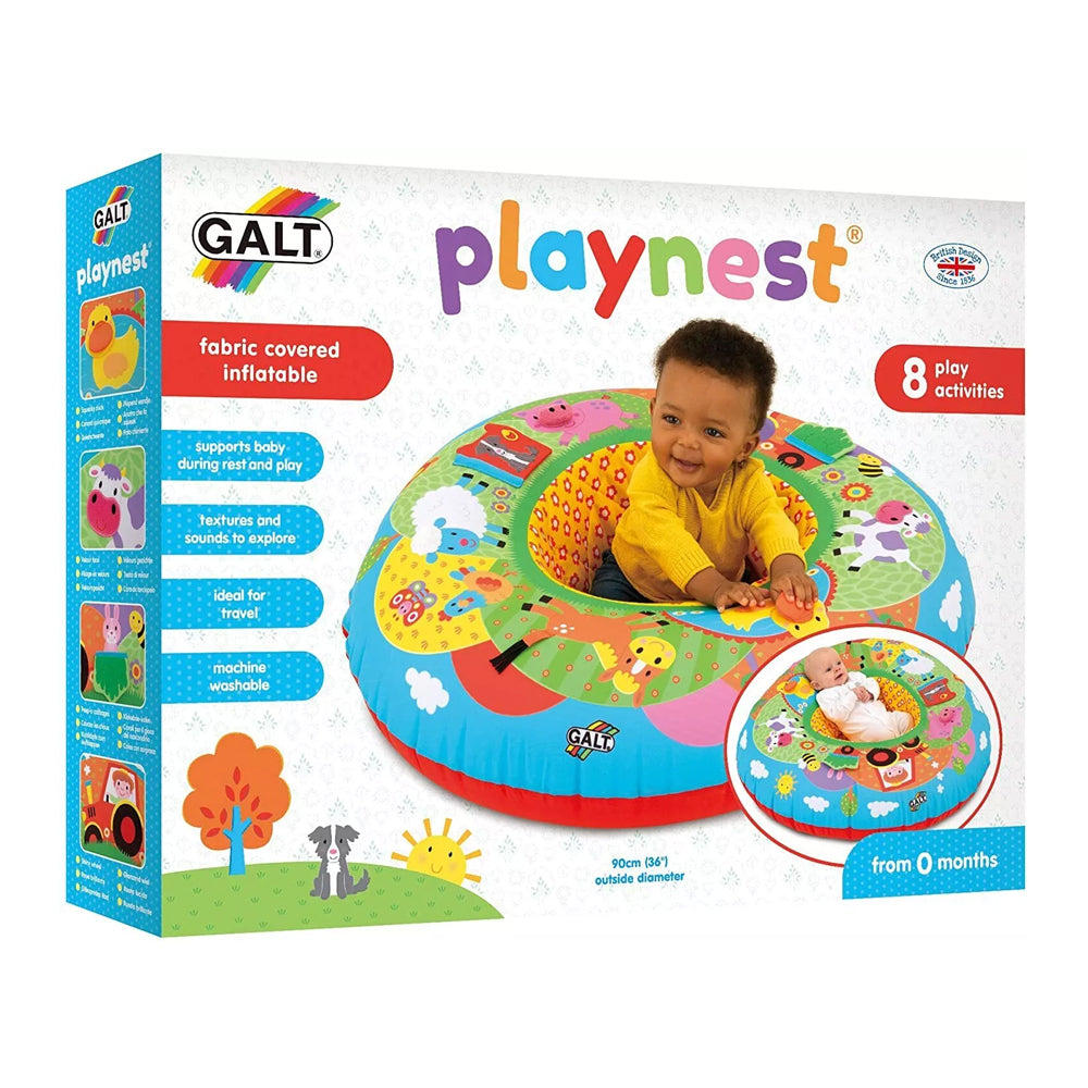 Galt Playnest Farm Fabric Covered Inflatable Baby Activity Cushion 0m+