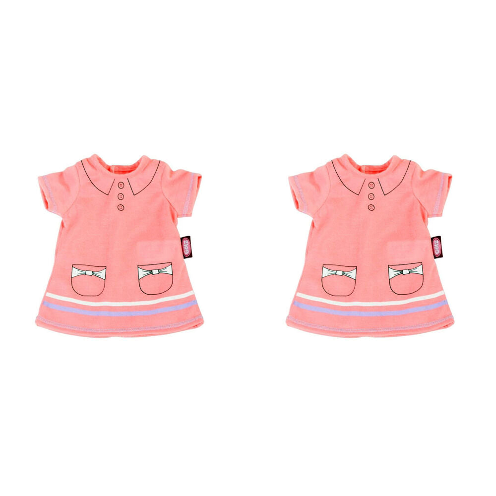 Gotz Wardrobe Pink Polo Dress Baby Girl Doll Clothes 45-50cm (2 Pack)