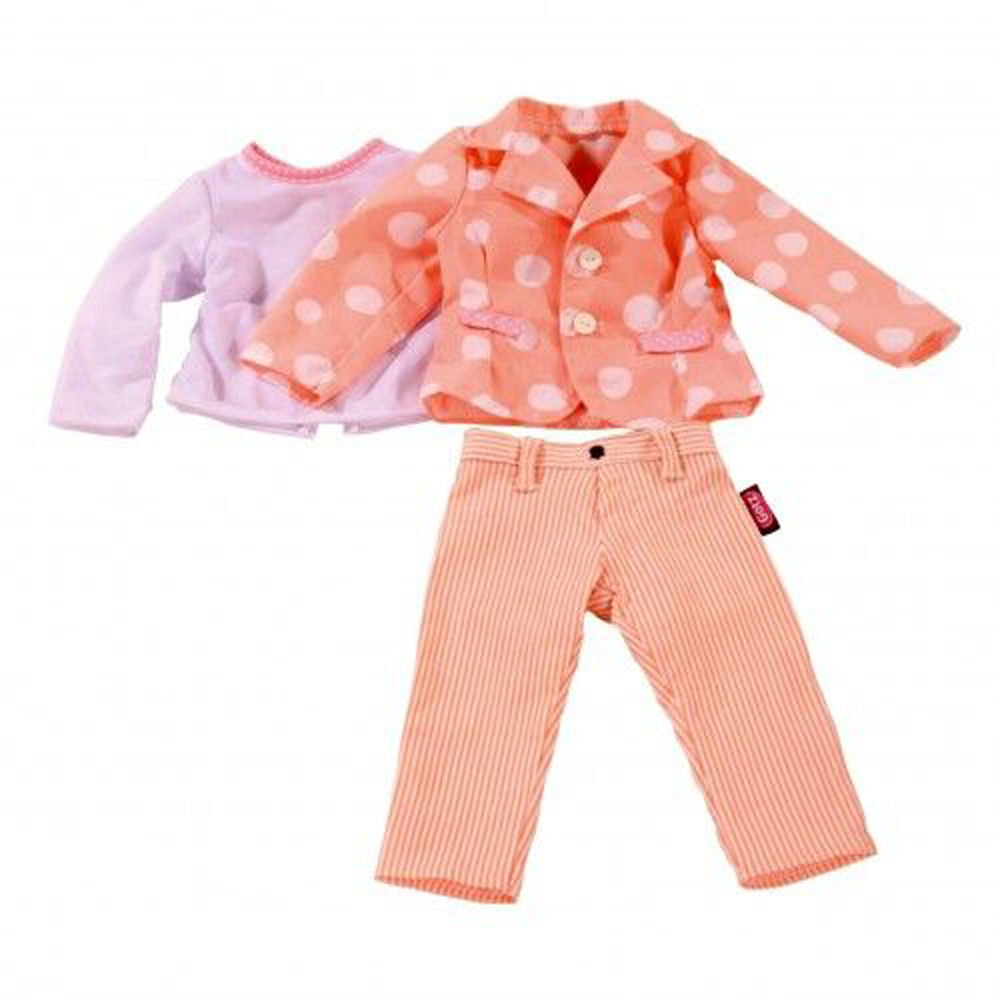 Gotz Wardrobe Pink Trouser Suit Baby Girl Doll Clothes Set 45-50cm (3 Pieces)