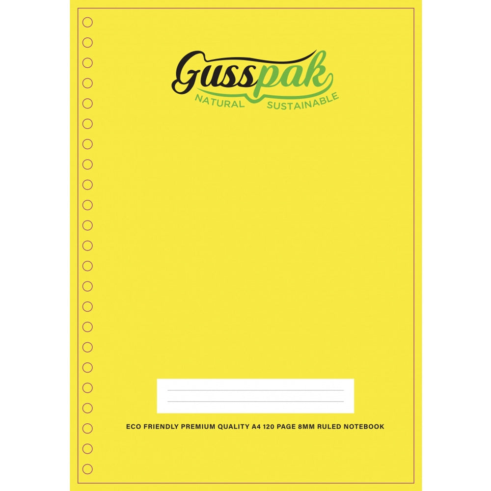 Gusspak 120 Page A4 Spiral Bound Notebook Side Opening Exercise Paper Book
