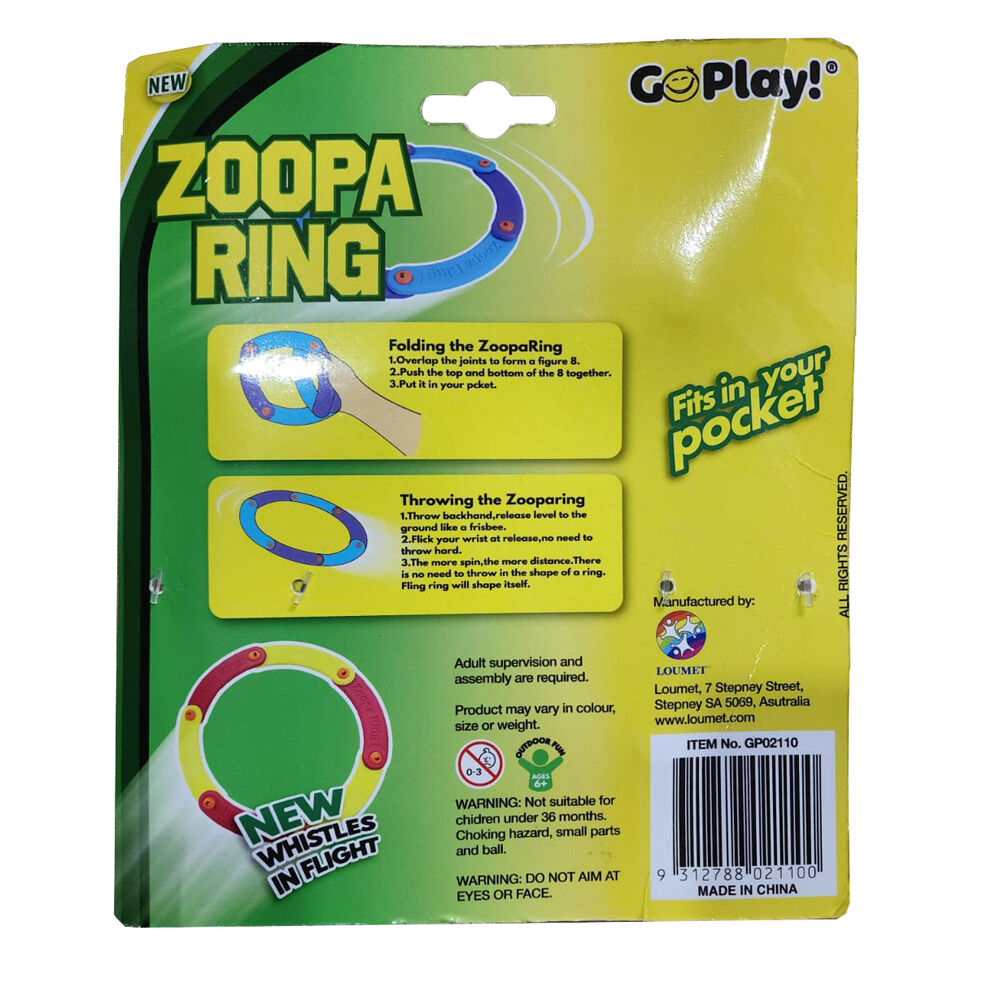 GO Play! Zoopa Ring Foldable Flyer Outdoor Throwing Fun Kids/Children 6Y+ (2 Pack) — image 3