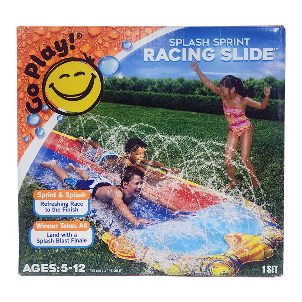 GO Play! Splash Sprint Inflatable Racing Slide for Kids w/ Two Lanes & Pool 5Y+ — image 3