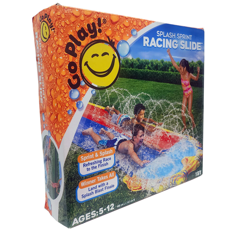 GO Play! Splash Sprint Inflatable Racing Slide for Kids w/ Two Lanes & Pool 5Y+ — image 4
