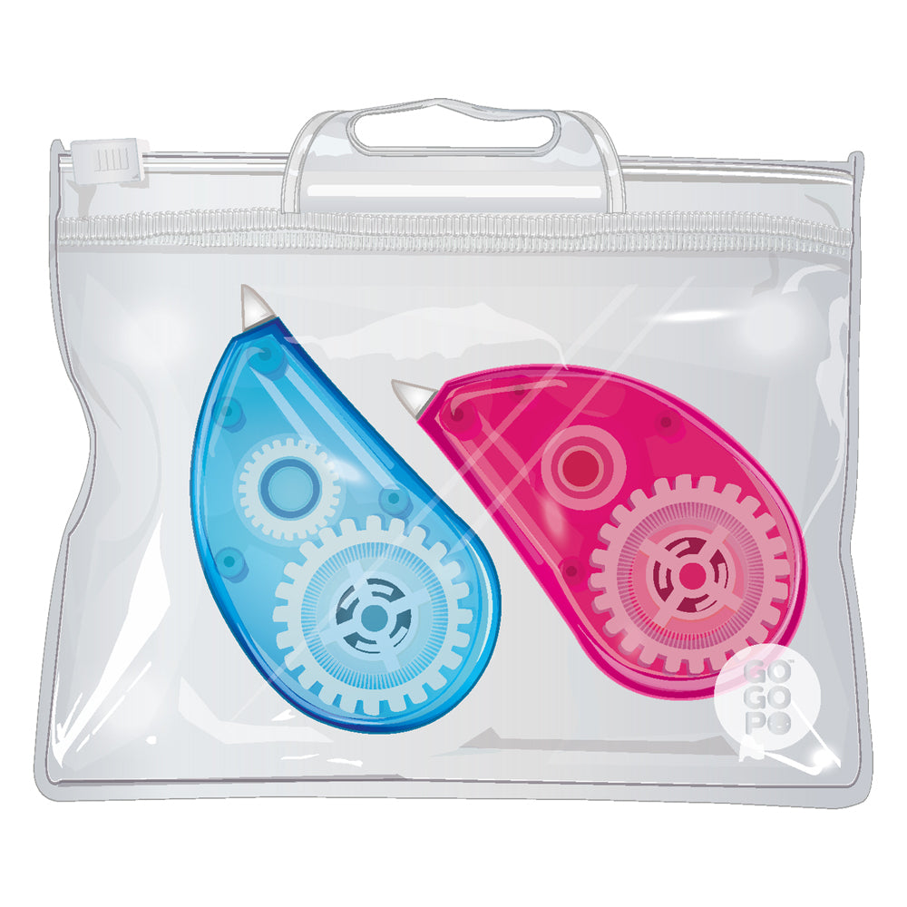 Gogopo 2PK Liquid Corrector Mouse Student Roller Business Stationery 3y+ Asst