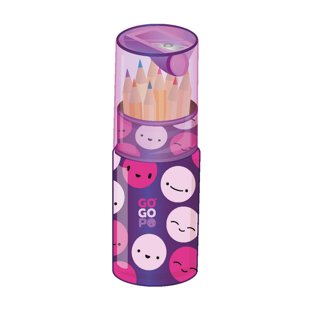 Gogopo 12 Pencils Tube Case Handy Sharpener School/Office Stationery Children