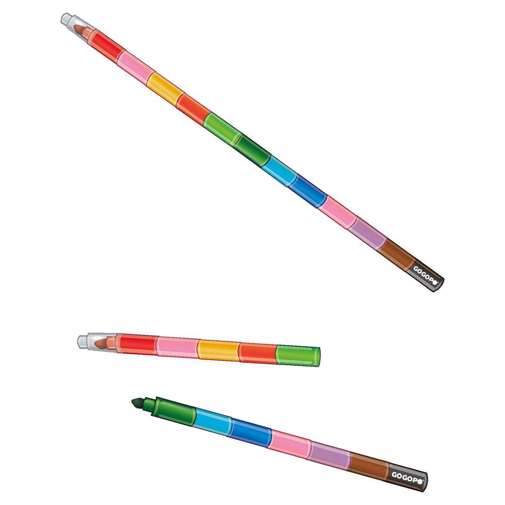 Gogopo Pop a Point Crayon Stack Art Crafts Fun Office/School Children/Kids Asst — image 2