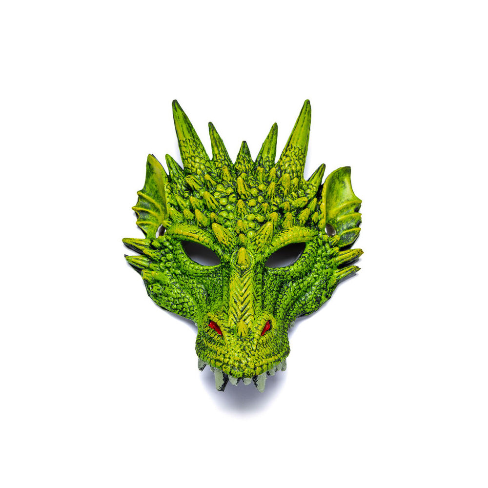 Great Pretenders Rubber Dragon Mask Kids/Children Costume Accessory 3y+ — Green