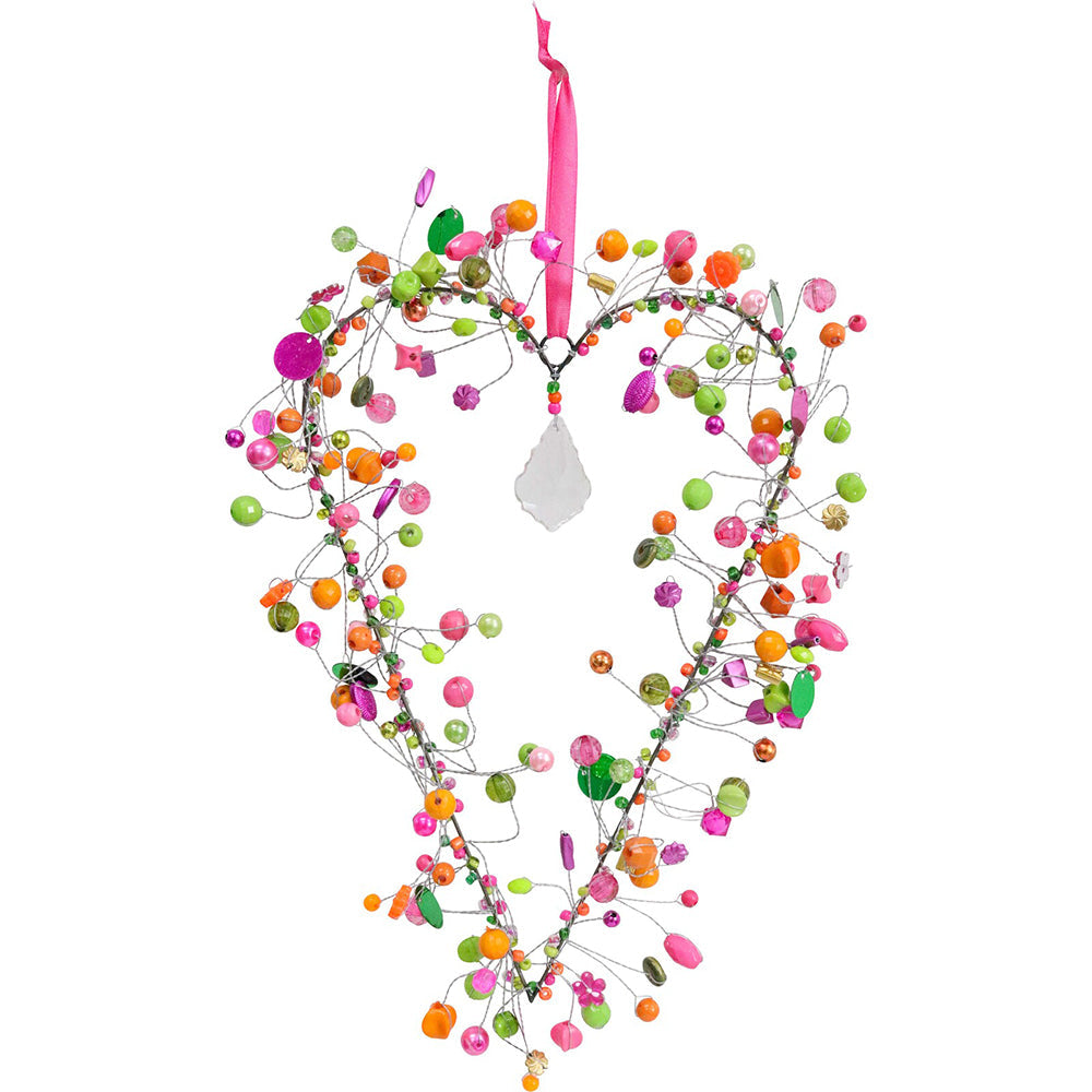 LVD Beaded Heart Xl Fairytale Decorative Hanging Sculpture Home/Lounge Decor