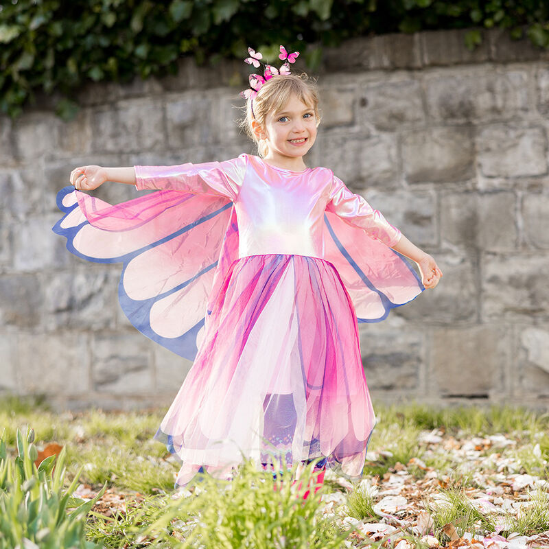 Great Pretenders Pink Butterfly Twirl Dress Size 5-6 w/Wings Kids Costume 5y+ — image 7