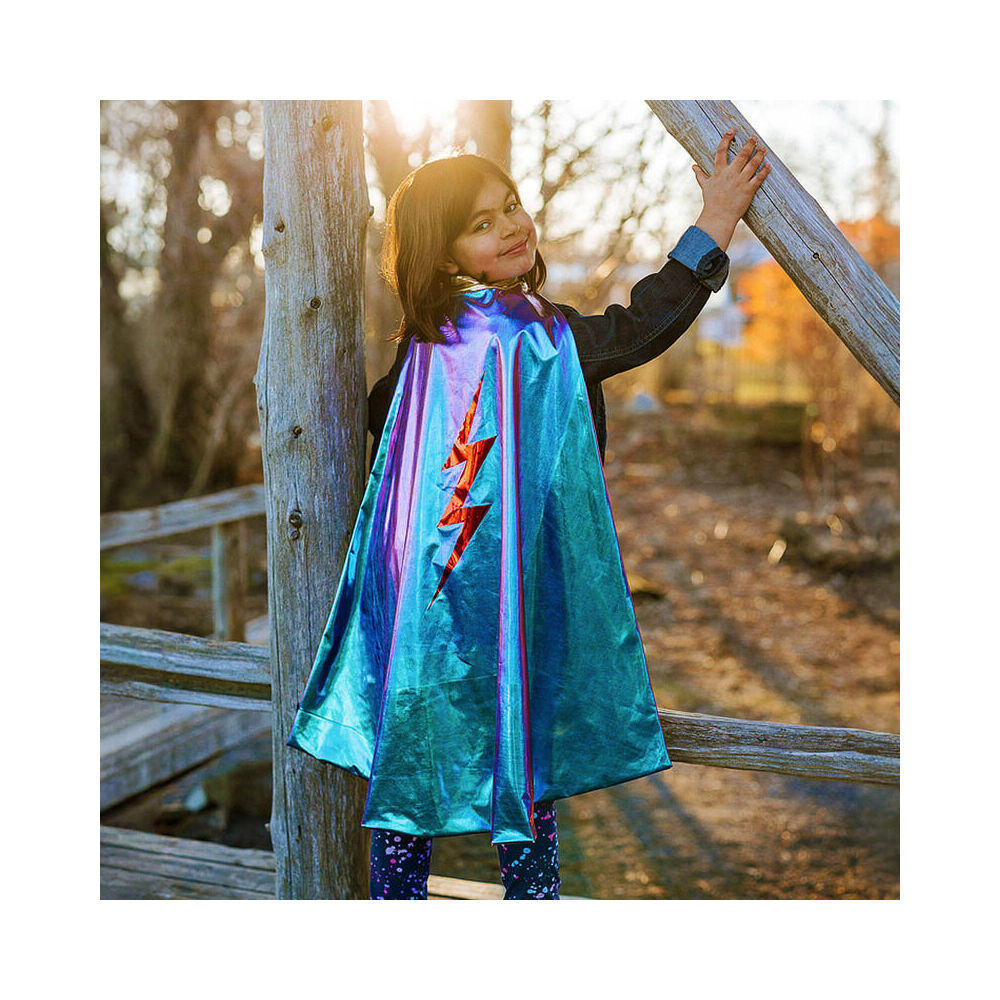 Great Pretenders Size 5-6 Blue Lightening Reversible Cape Kids Costume 5y+ — image 2