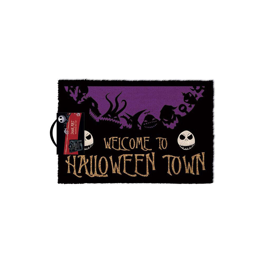 Disney The Nightmare Before Christmas Halloween Town Doormat 40x60cm Rug Black