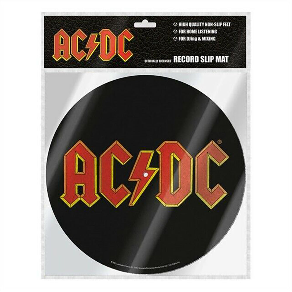 Ac/Dc 80's Theme Record Player Anti-Slip Vinyl Circular Slipmat Music Decor