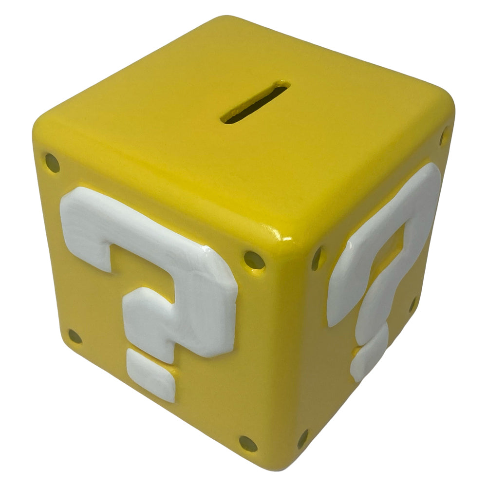 Super Mario Bros Money/Coin Bank Saver Storage Question Mark Block Shape Yellow