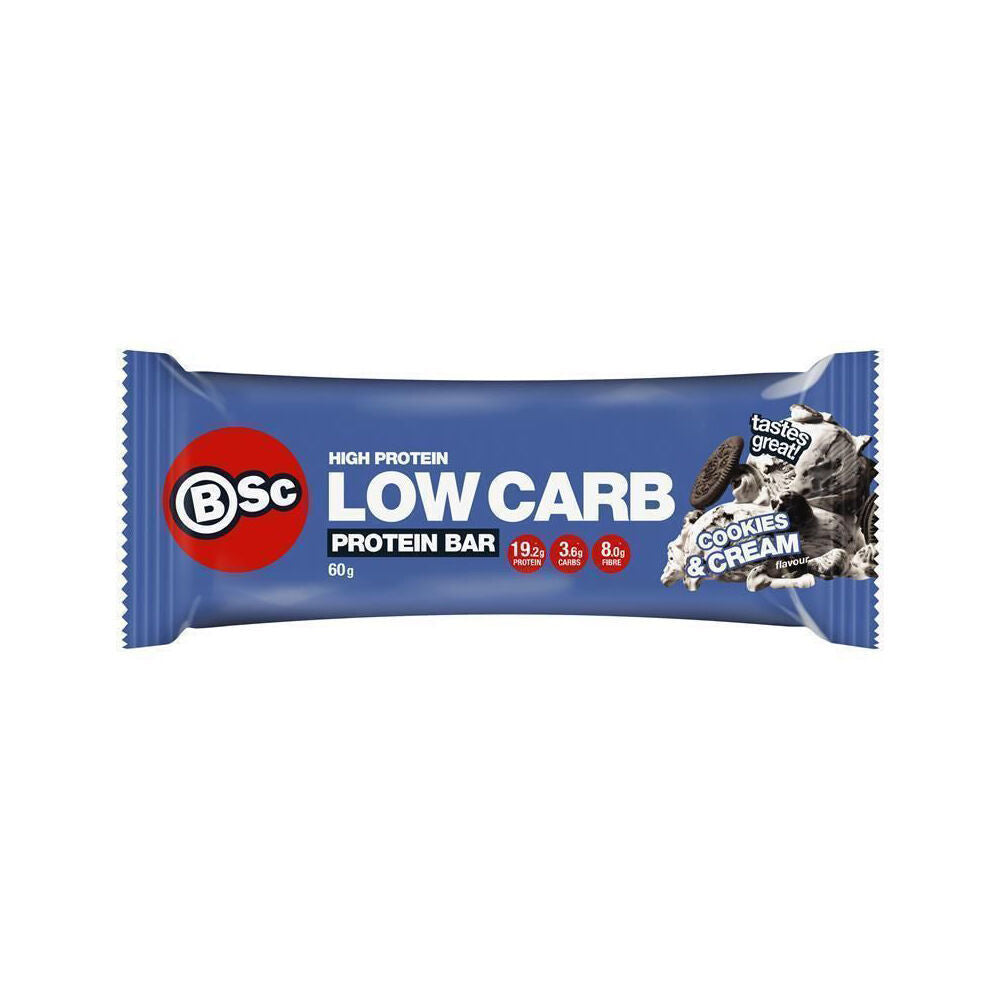BSc 12PK BSc High Protein Low Carb Bar No Added Sugar 60g Serve Cookies & Cream (2 Pack) — image 3