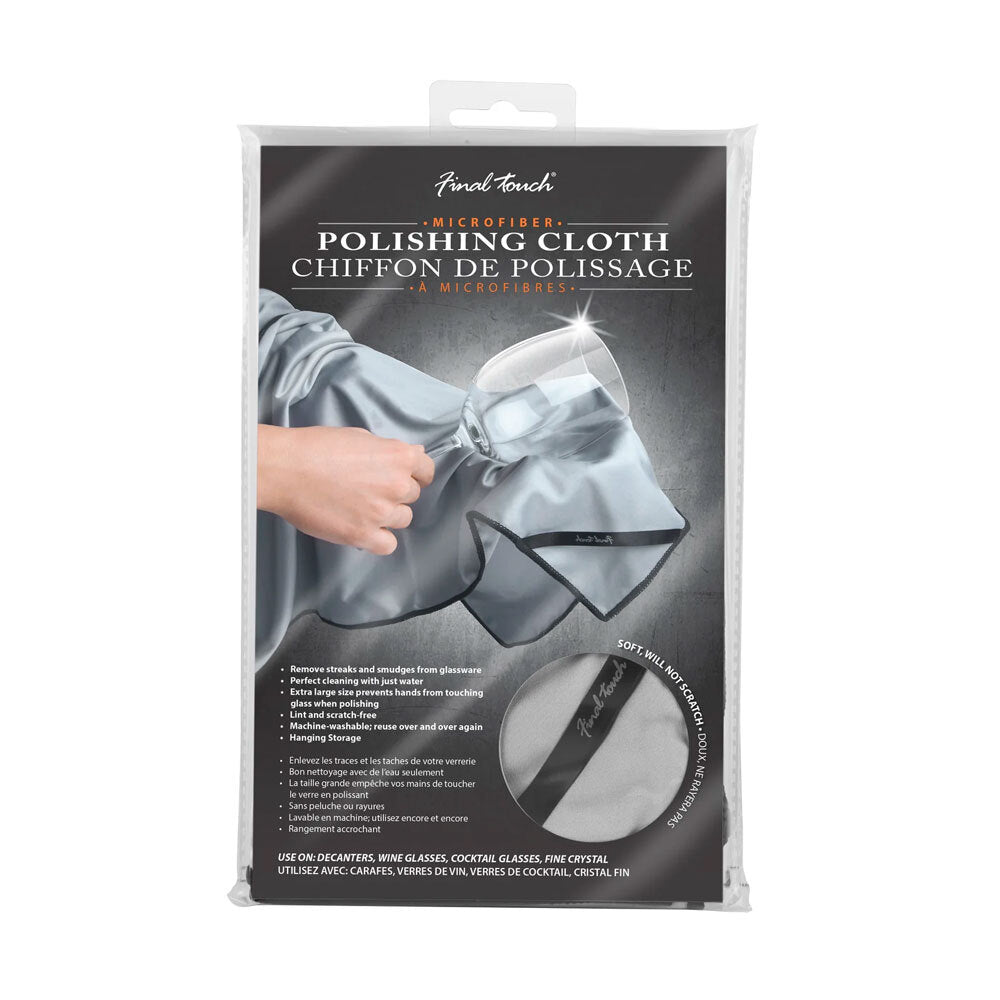Final Touch Microbfibre Cocktail/Wine/Beer Glass Cleaning Polishing Cloth (3 Pack)