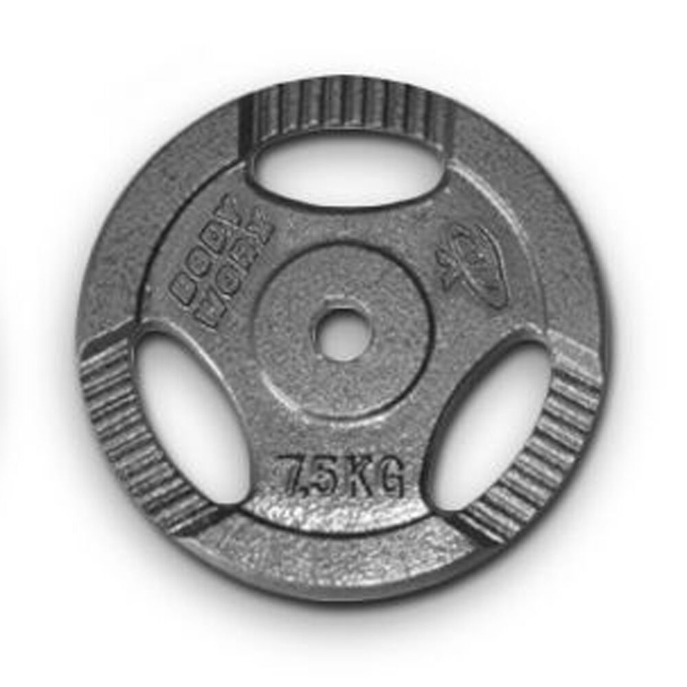 Bodyworx Ezy Grip Standard Disc Cast Iron Weight Plate Home Gym 30mm Hole — 7.5kg