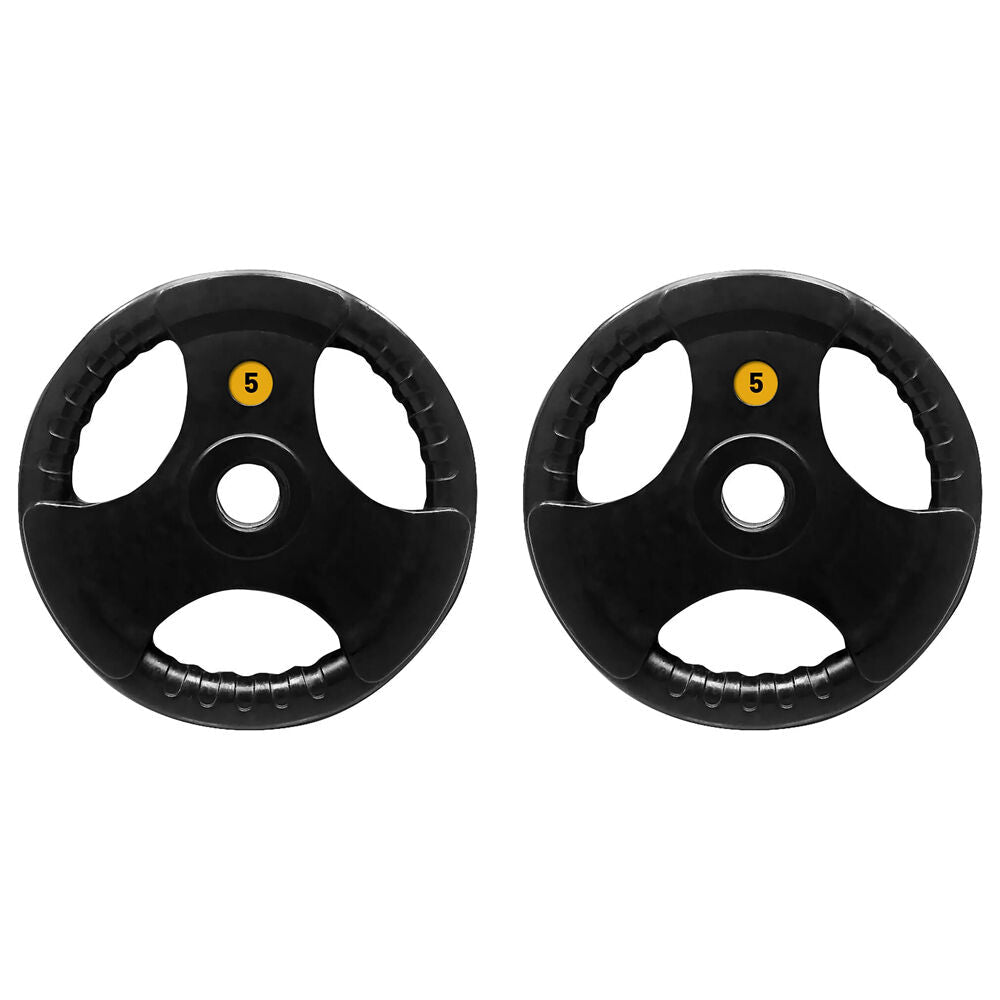 Bodyworx Olympic Rubber Grip Plate 5kg 2 Pack 52mm Strength Training Gym