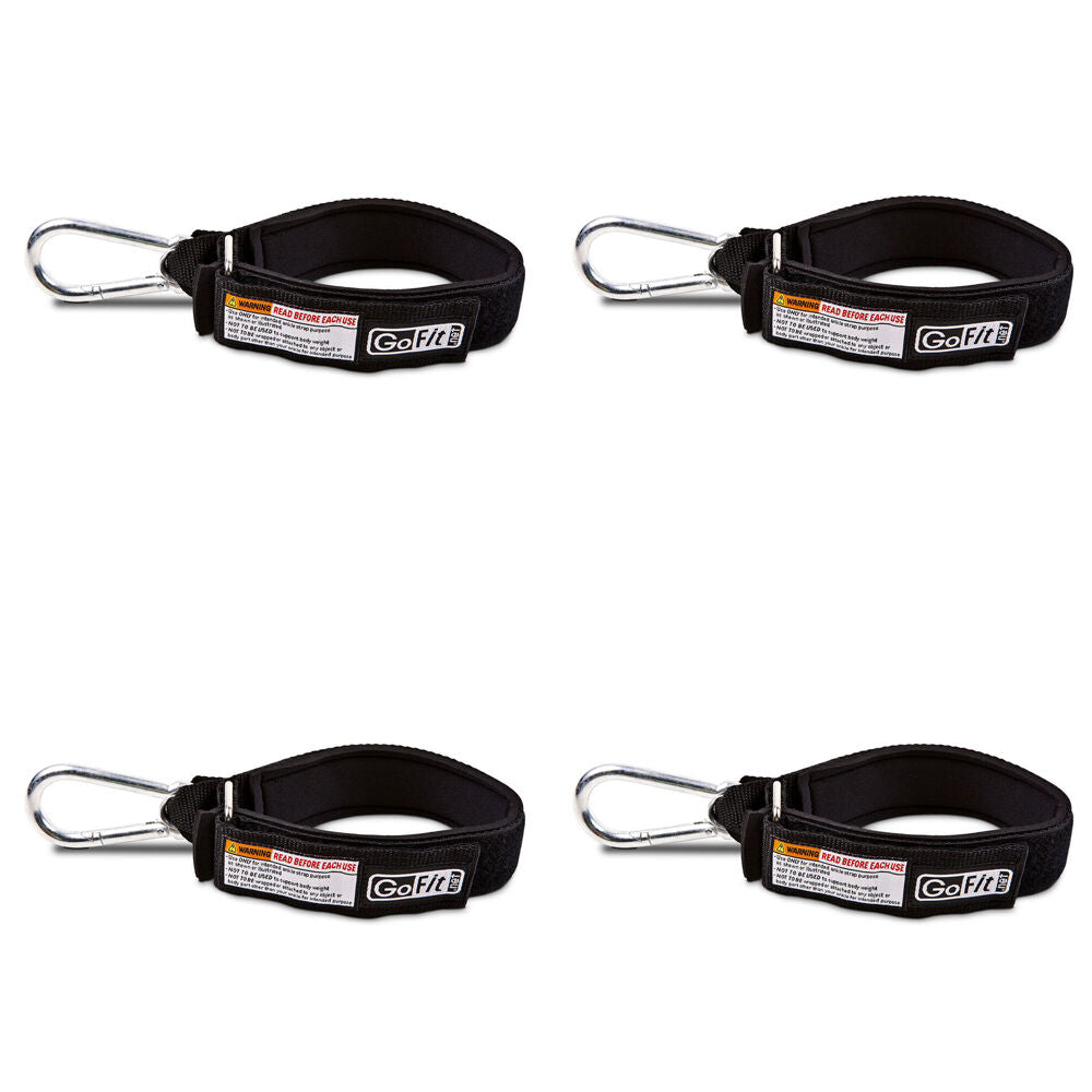 Gofit Padded Ankle Strap Workout Exercise For Power Tubes & Super Band Black (4 Pack)