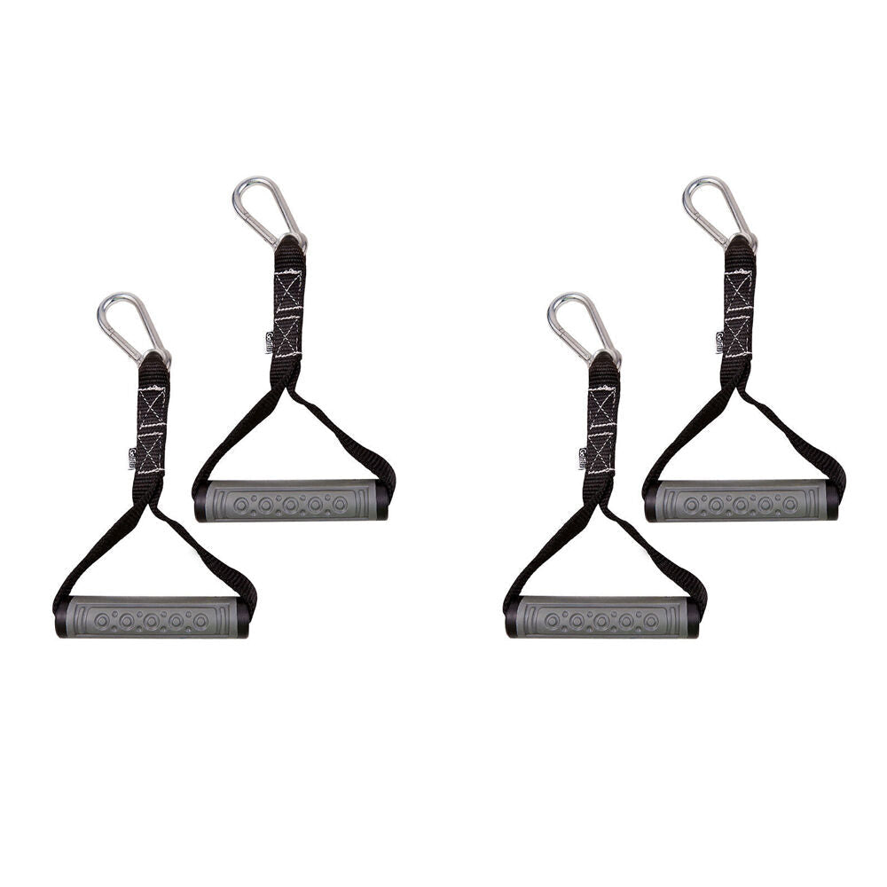 Gofit 2pc GoFit Power Band Pull Handle w/ Carabineer Workout Exercise Black/Grey (2 Pack)