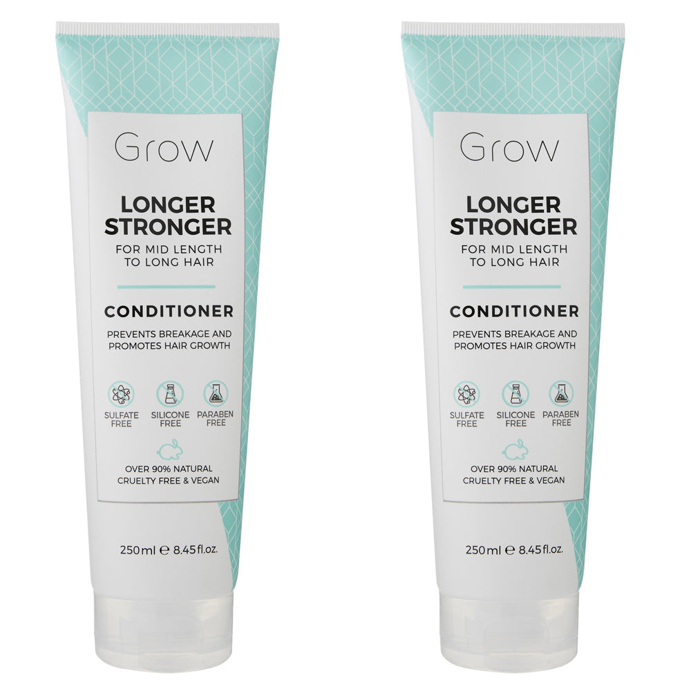 Grow Longer Stronger 250ml Conditioner Hair/Scalp Care For Mid to Long Strand (2 Pack)