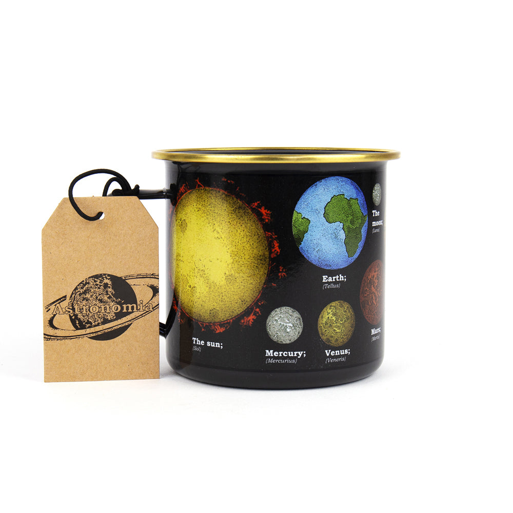 Gift Republic Astronomia Enamel Coffee Mug Tea/Milk Cup w/Handle Drinkware Black