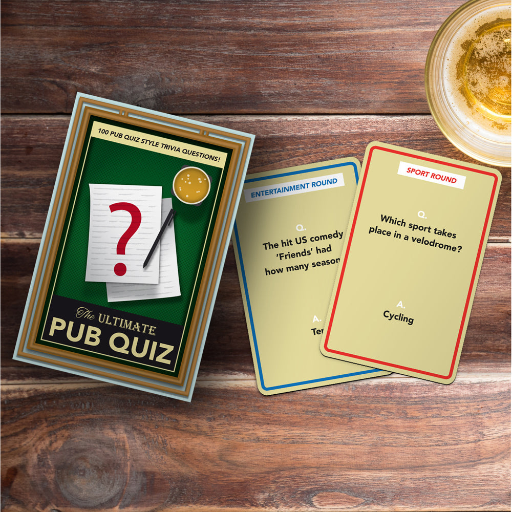 Gift Republic Ultimate Pub Quiz Trivia Cards Question Party Game Set Deck (100 Pieces)