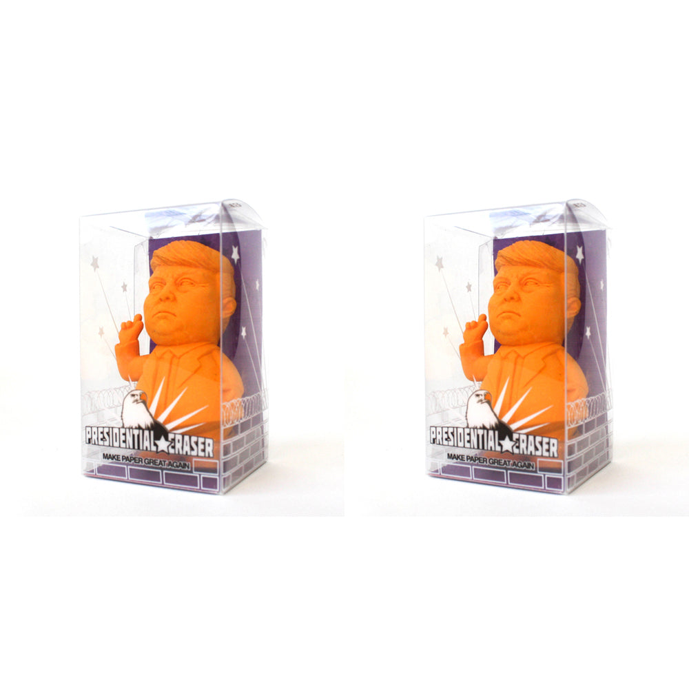 Gift Republic Presidential Eraser School Stationery Drawing Accessory Orange (2 Pack)