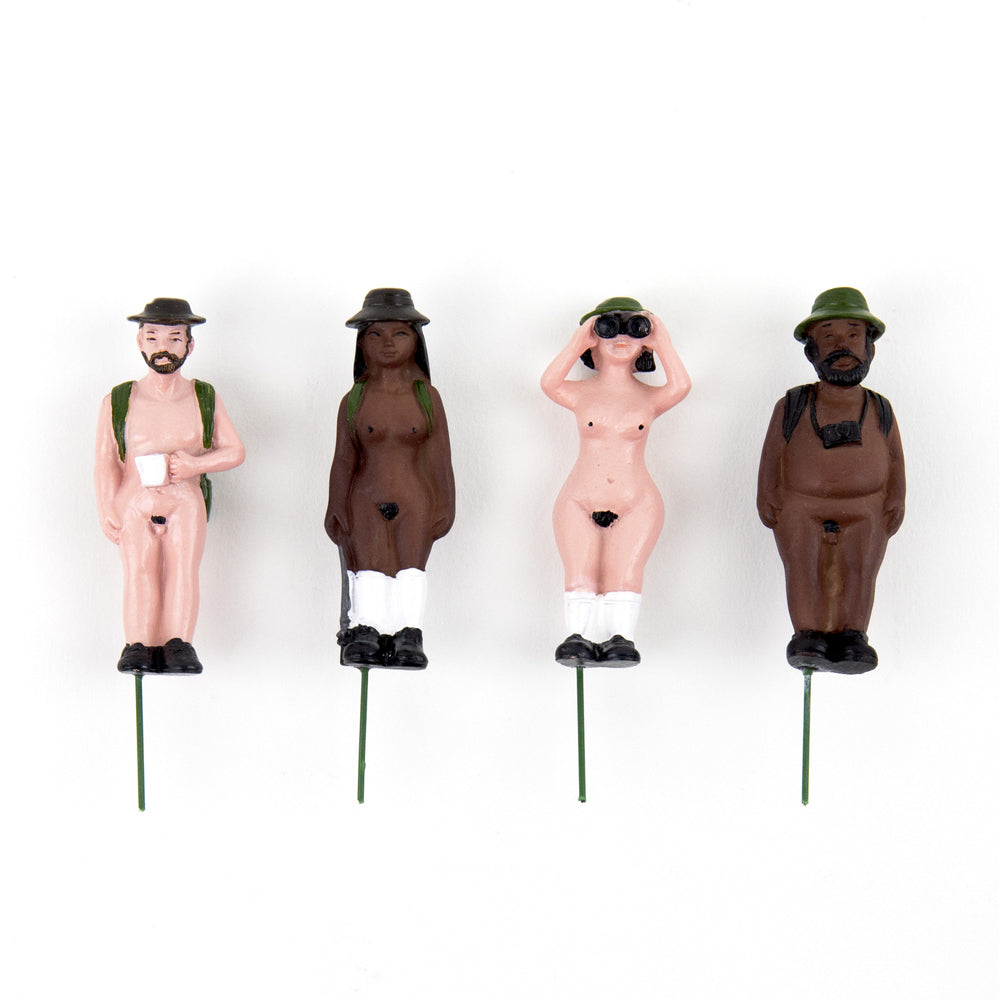 Gift Republic Plant Pot Naked Ramblers Mini Statues Ornament Home Decor (4 Pieces)
