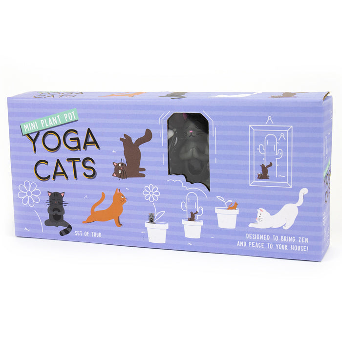 Gift Republic Yoga Cat Mini Pot Plant/Garden Decorating Solid Resin Inserts (4 Pieces) — image 2