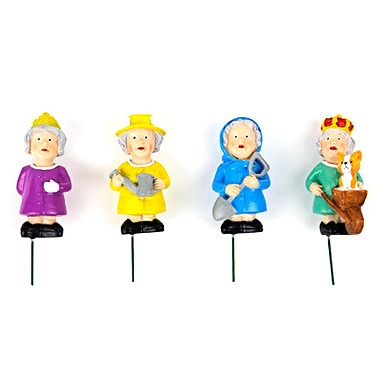 Gift Republic Royal Queen Elizabeth Plant Markers Garden Decor 4.5cm Set (4 Pieces)