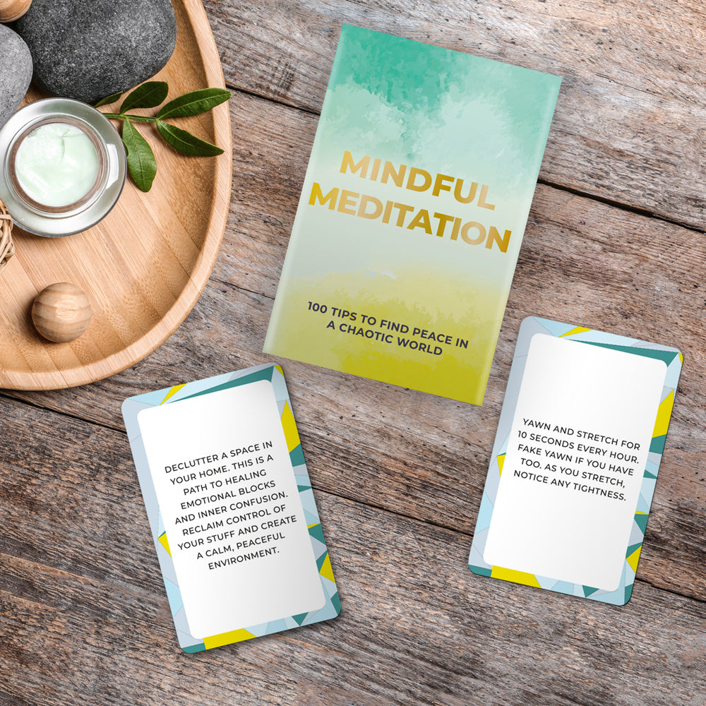 Gift Republic Mindful Meditation 100-Tips Trivia/Guide Self-Care Cards Set — image 3
