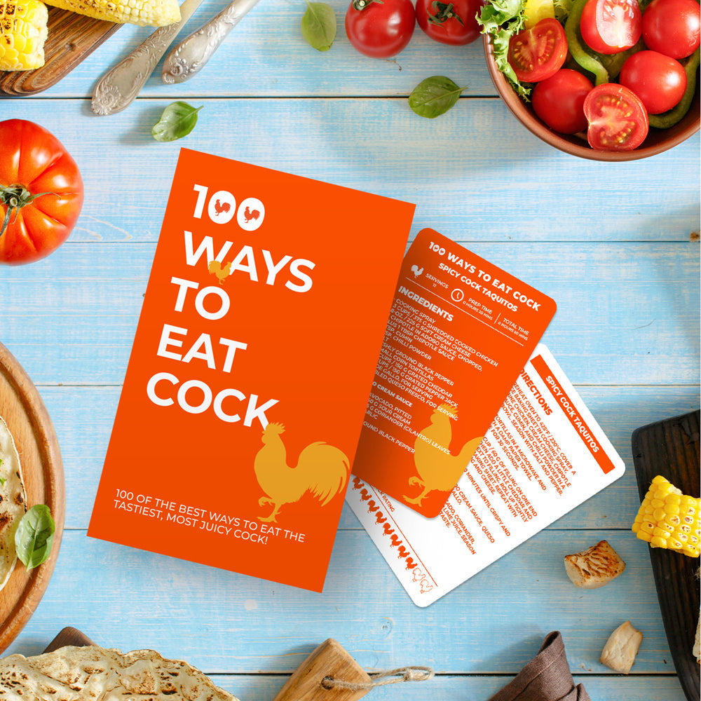 Gift Republic 100 Ways To Eat C*ck Food Cooking Recipe Card Set Meal/Dish Guide