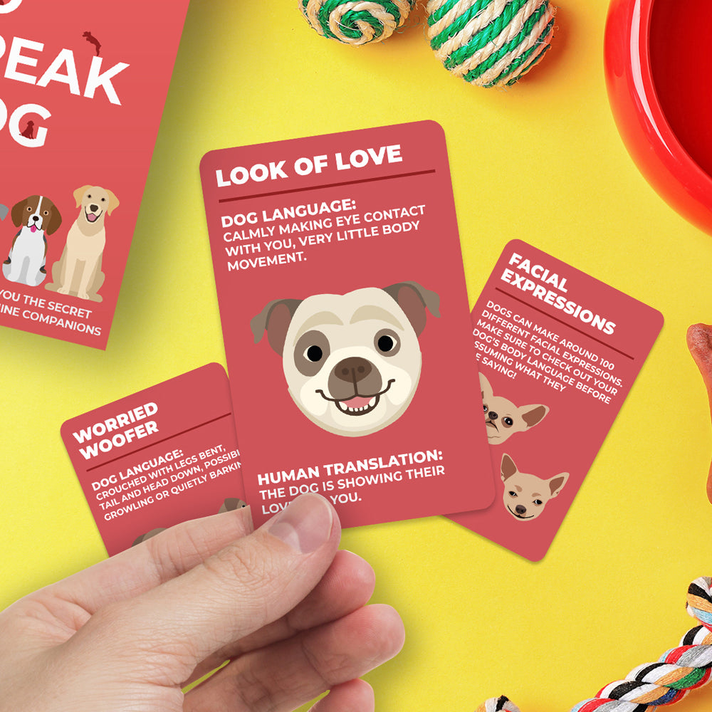 Gift Republic How to Speak Dog Language Cards Deck Trivia Party Game Set (100 Pieces) — image 2