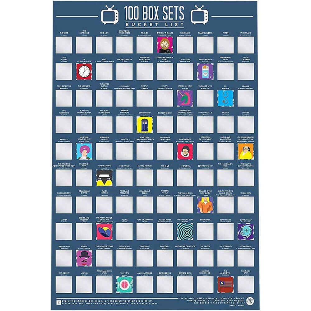 Gift Republic Multicoloured; Bucket List Scratch Poster 100 Box Set Edition