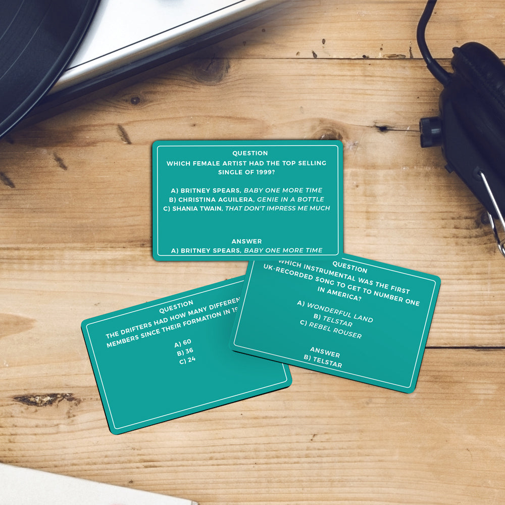 Gift Republic Ultimate Music Trivia Question Quiz Party Game Card Set Deck (100 Pieces)