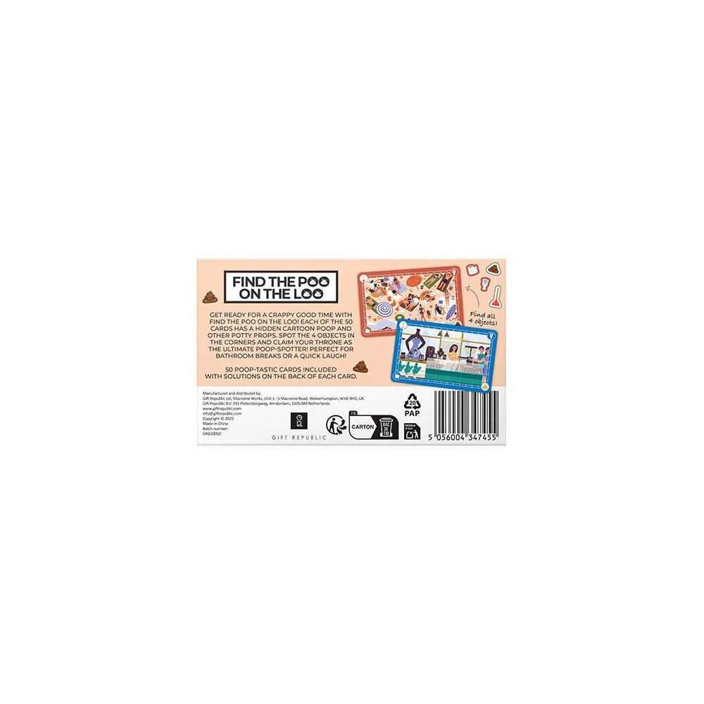 Gift Republic 100pc Gift Republic Find The Poo On Loo Novelty Card Game 6Y+ (2 Pack) — image 3